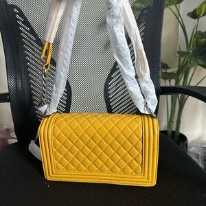 Yellow Quilted Women's Bag
